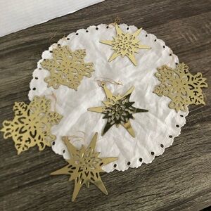 Vtg Brass Snowflake Ornaments